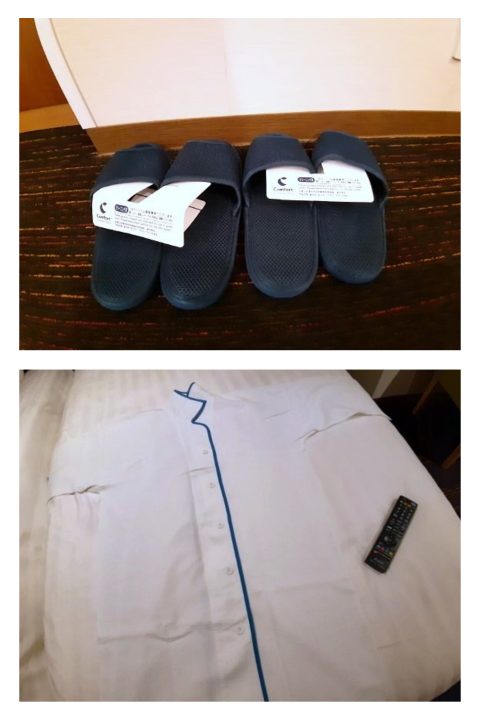 コンフォートイン六本木東京 スリッパ2名分 ワンピース型パジャマ